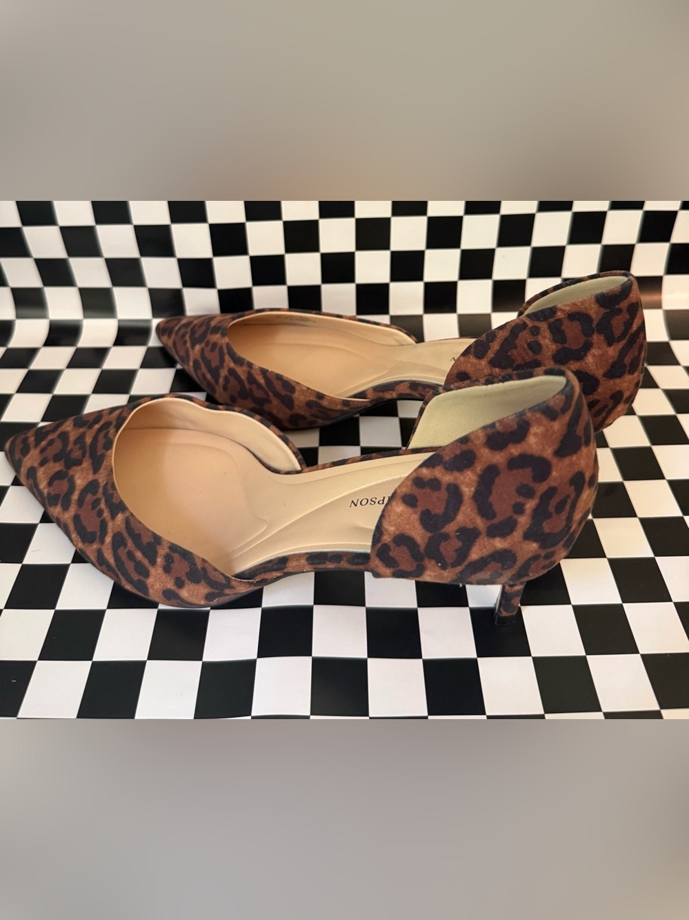 Jessica Simpson Brown Leopard Pointed Toe Heels - Picture 3 of 5